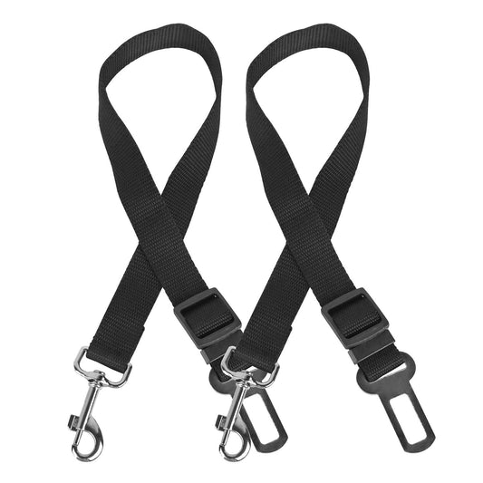 JMT-802826 Adjustable Pet Dog Safety Seat Belt Leash for Vehicles - Nylon Fabric Harness Restraint with Swivel Carabiner
