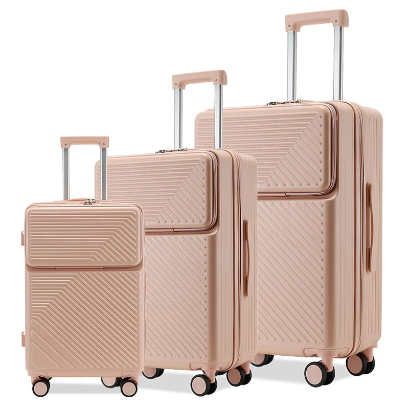 JMT-803530 20 Inch and 24 Inch Wheeled Suitcase Travel Bag Set - 3 Piece Luggage Organiser