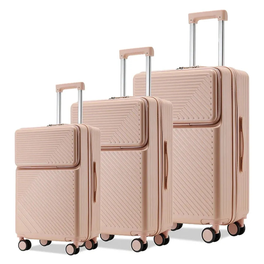 JMT-803530 20 Inch and 24 Inch Wheeled Suitcase Travel Bag Set - 3 Piece Luggage Organiser