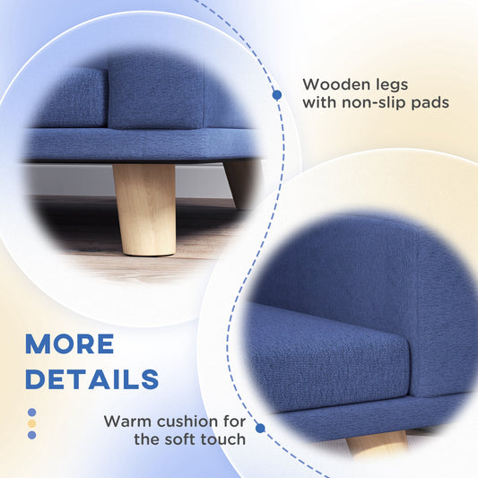 JMT-803786 Large Dog and Cat Sofa Bed with Washable Cushion, Elevated Design, Blue Color