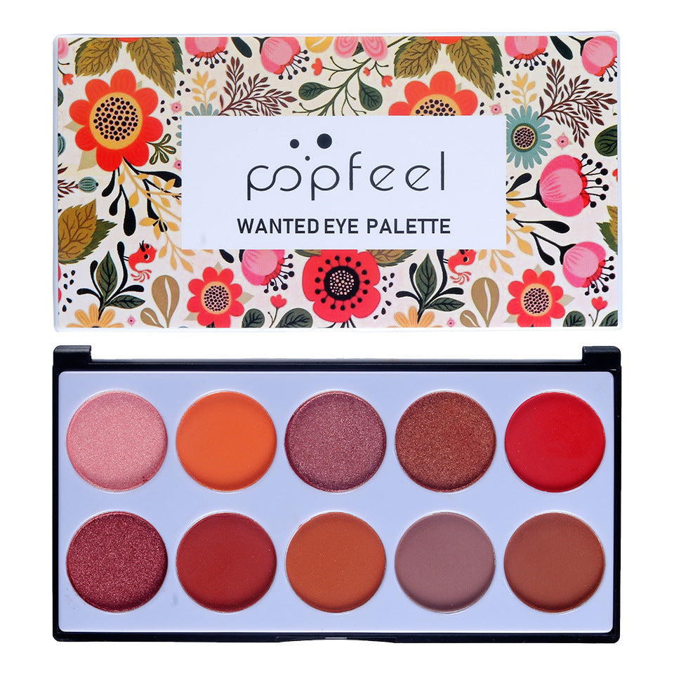 JMT-803914 Matte Waterproof Eyeshadow Palette with 10 Vibrant Colors for Natural Makeup