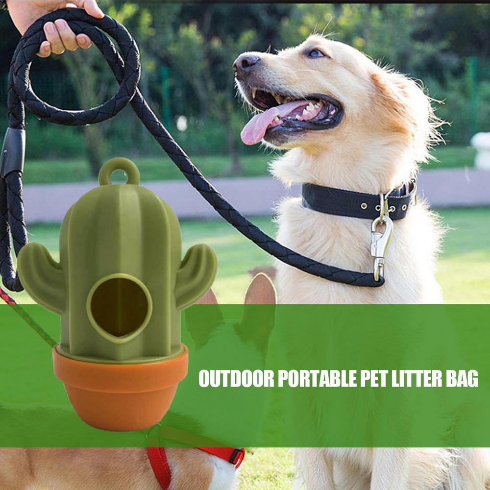 JMT-804618 Cactus-Shaped Dog Waste Bag Dispenser - Easy Carry Pet Waste Bag Holder for Hassle-Free Cleanup