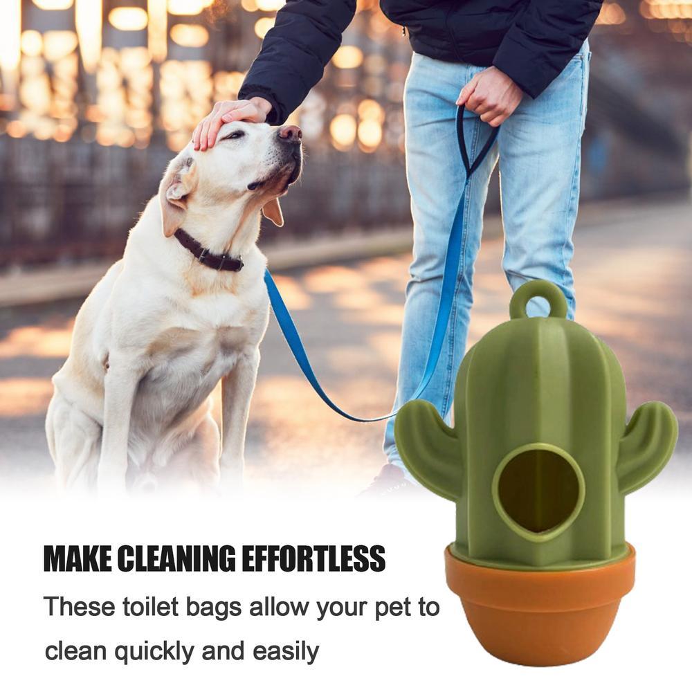 JMT-804618 Cactus-Shaped Dog Waste Bag Dispenser - Easy Carry Pet Waste Bag Holder for Hassle-Free Cleanup