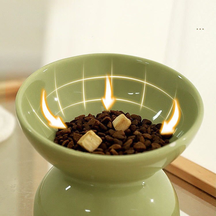 JMT-804810 Ceramic Cat Food Bowl with Slanted Design - Ideal for Comfortable Feeding and Water Access