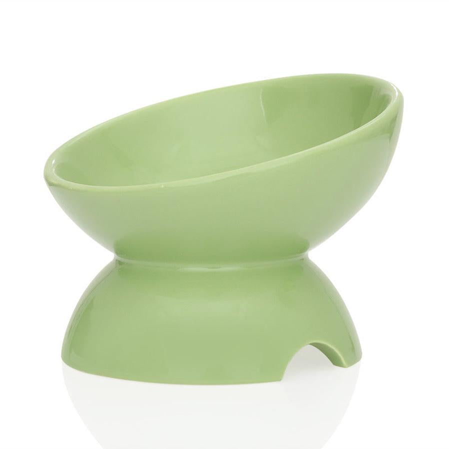 JMT-804810 Ceramic Cat Food Bowl with Slanted Design - Ideal for Comfortable Feeding and Water Access