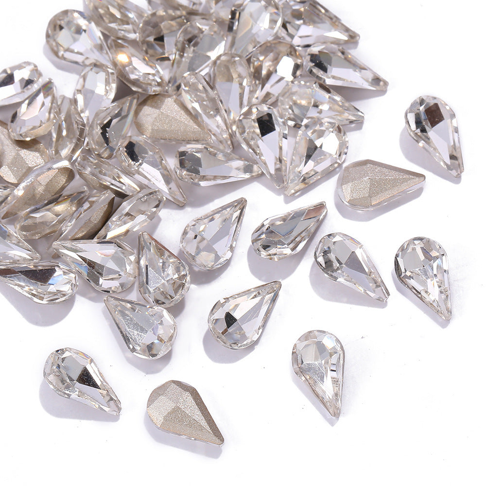 JMT-804938 Starry Sky Transparent Water Drop Nail Decoration Set - 100PCS Sweet Style Diamond Ornaments