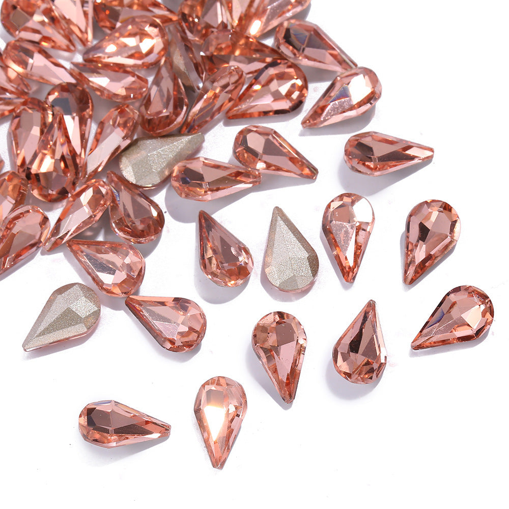 JMT-804938 Starry Sky Transparent Water Drop Nail Decoration Set - 100PCS Sweet Style Diamond Ornaments