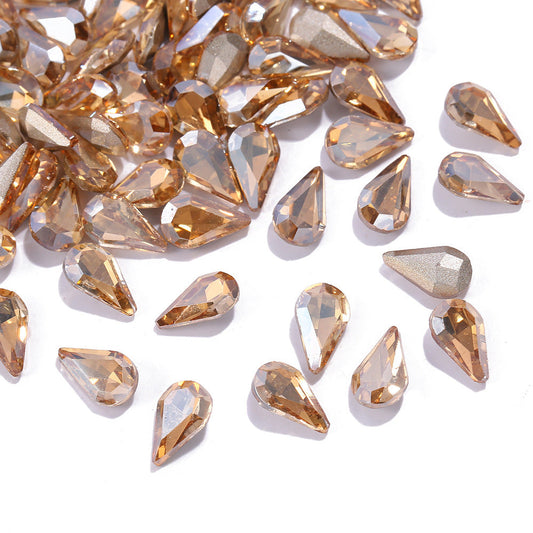 JMT-804938 Starry Sky Transparent Water Drop Nail Decoration Set - 100PCS Sweet Style Diamond Ornaments