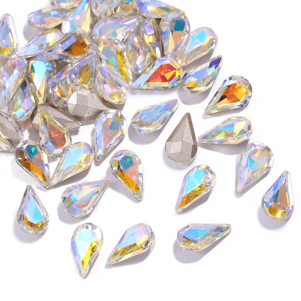 JMT-804938 Starry Sky Transparent Water Drop Nail Decoration Set - 100PCS Sweet Style Diamond Ornaments