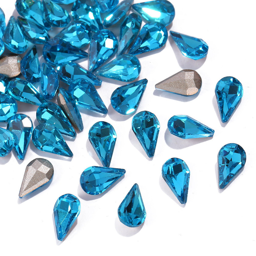 JMT-804938 Starry Sky Transparent Water Drop Nail Decoration Set - 100PCS Sweet Style Diamond Ornaments