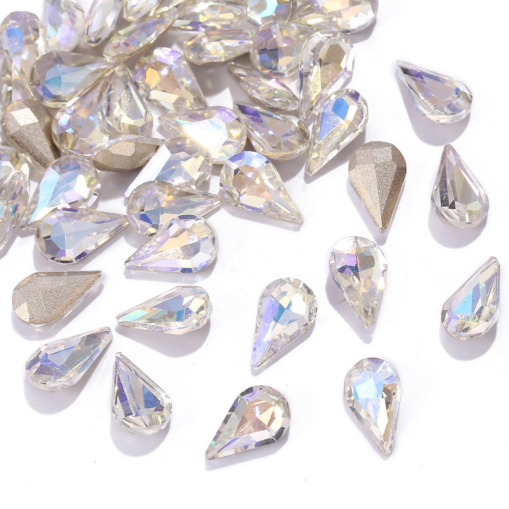 JMT-804938 Starry Sky Transparent Water Drop Nail Decoration Set - 100PCS Sweet Style Diamond Ornaments