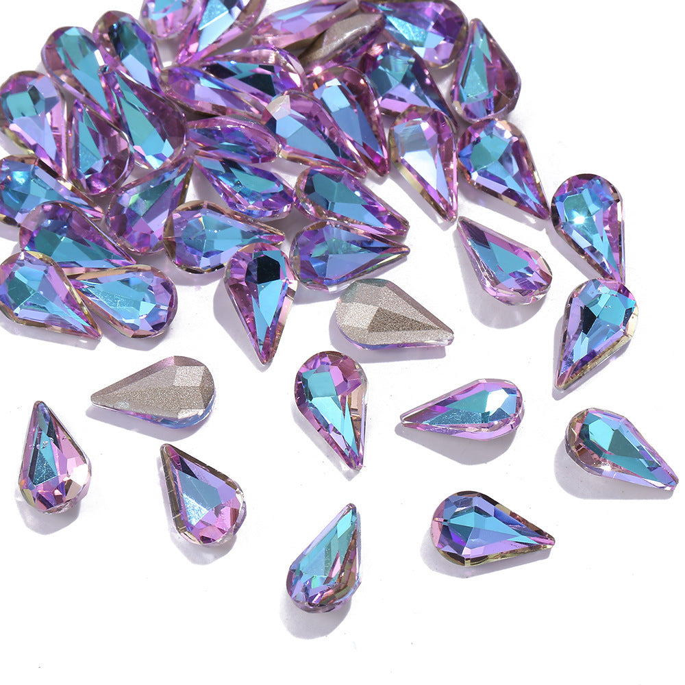 JMT-804938 Starry Sky Transparent Water Drop Nail Decoration Set - 100PCS Sweet Style Diamond Ornaments