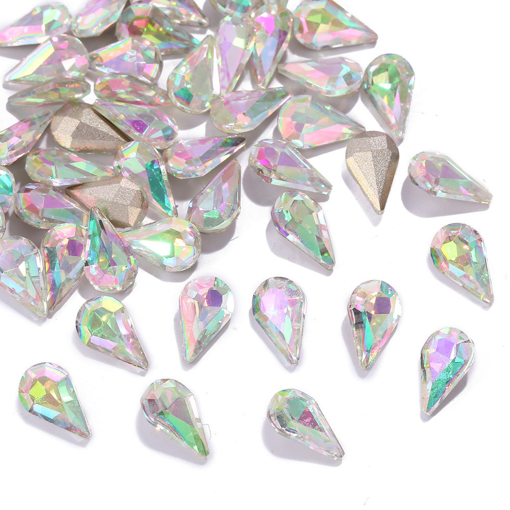 JMT-804938 Starry Sky Transparent Water Drop Nail Decoration Set - 100PCS Sweet Style Diamond Ornaments