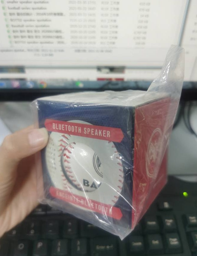 JMT-805130 Bluetooth Baseball Home Speaker - Compact 3W Output, 150-18000Hz Frequency, White/Orange/Green Colors