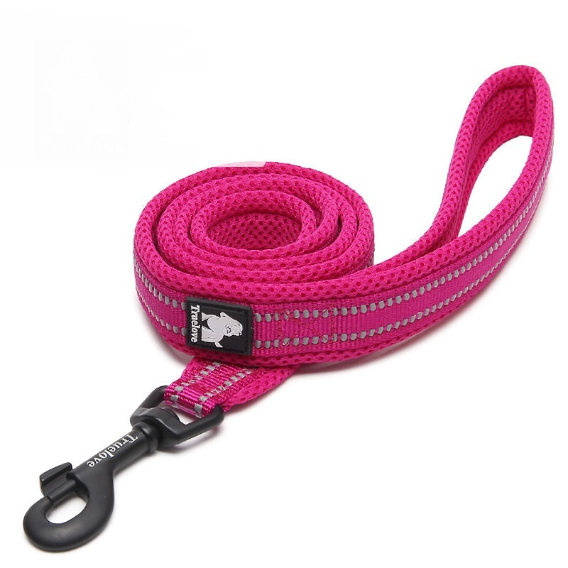 JMT-805130 Reflective Nylon Dog Leash with Zinc Alloy Buckle - Soft, Durable, 110cm Length for Small to Large Dogs