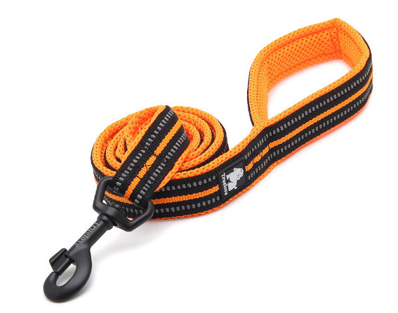 JMT-805130 Reflective Nylon Dog Leash with Zinc Alloy Buckle - Soft, Durable, 110cm Length for Small to Large Dogs