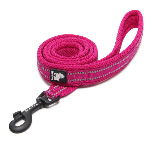 JMT-805130 Reflective Nylon Dog Leash with Zinc Alloy Buckle - Soft, Durable, 110cm Length for Small to Large Dogs