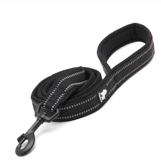 JMT-805130 Reflective Nylon Dog Leash with Zinc Alloy Buckle - Soft, Durable, 110cm Length for Small to Large Dogs