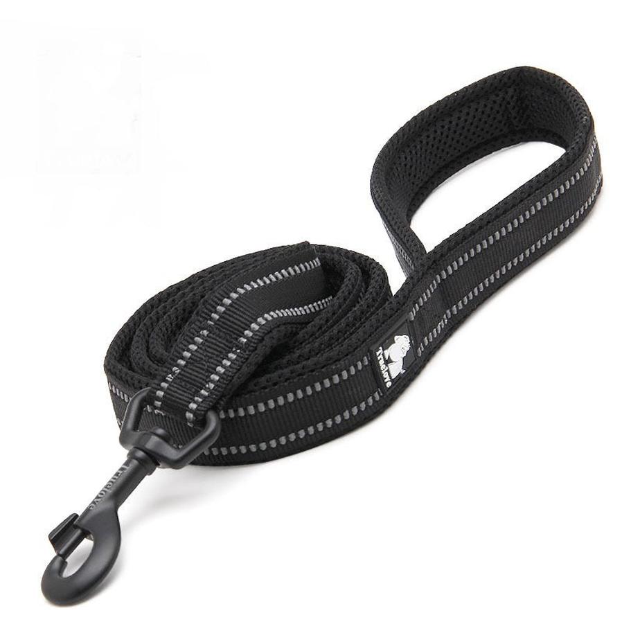 JMT-805130 Reflective Nylon Dog Leash with Zinc Alloy Buckle - Soft, Durable, 110cm Length for Small to Large Dogs