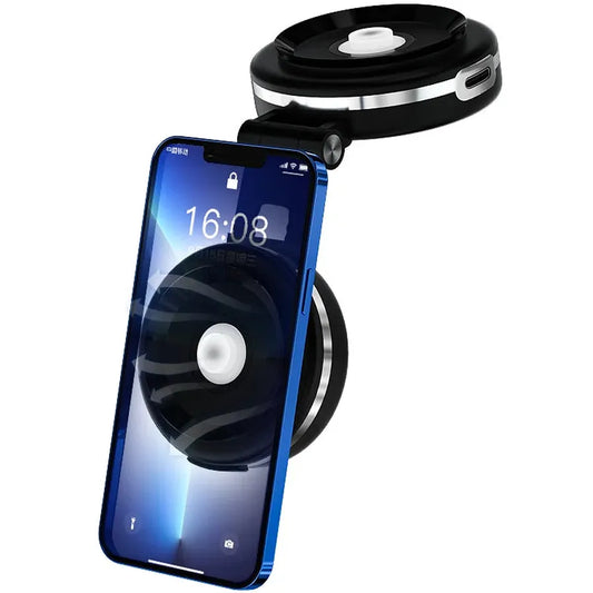 JMT-805450 360-Degree Adjustable Car Phone Holder with 10W Wireless Charging and Dual Vacuum Suction Cups