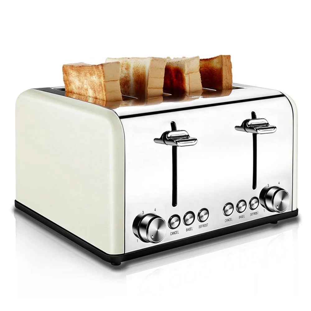 JMT-805450 Extra Wide Slot Stainless Steel 4 Slice Vertical Toaster with Compact Design