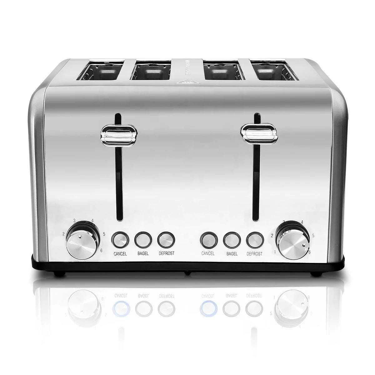 JMT-805450 Extra Wide Slot Stainless Steel 4 Slice Vertical Toaster with Compact Design