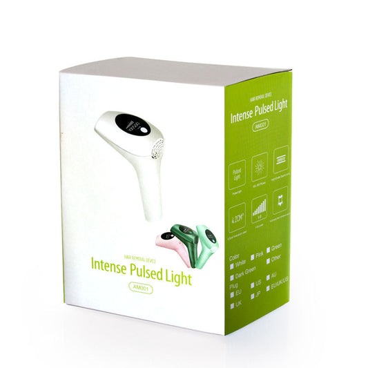 JMT-806026 90 Flashes Photoepilator - Non-Rechargeable Hair Removal Device in Pink, White, Green, and Dark Green