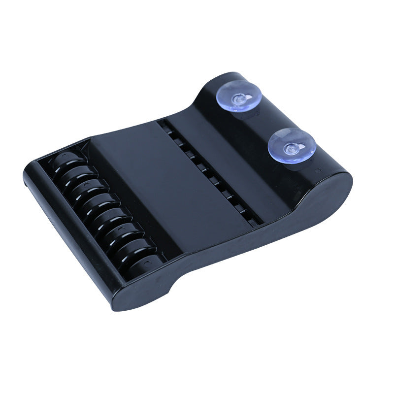 JMT-806090 Stylish Scissors Storage Box for Hairstylists - Non-Slip Display Rack in Black and Grey, Holds 6-8 Scissors