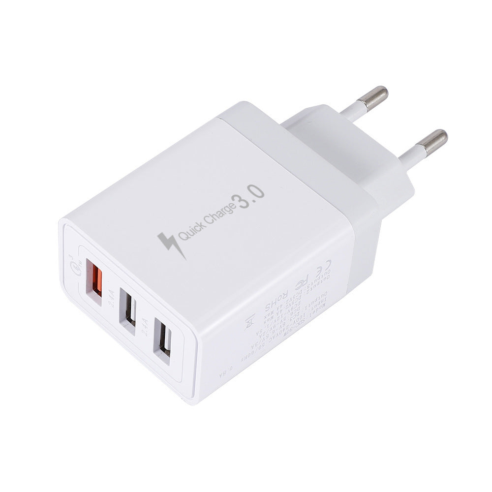 JMT-806474 3-Port USB Wall Charger - Fast Charging for EU, US, and UK Adaptors