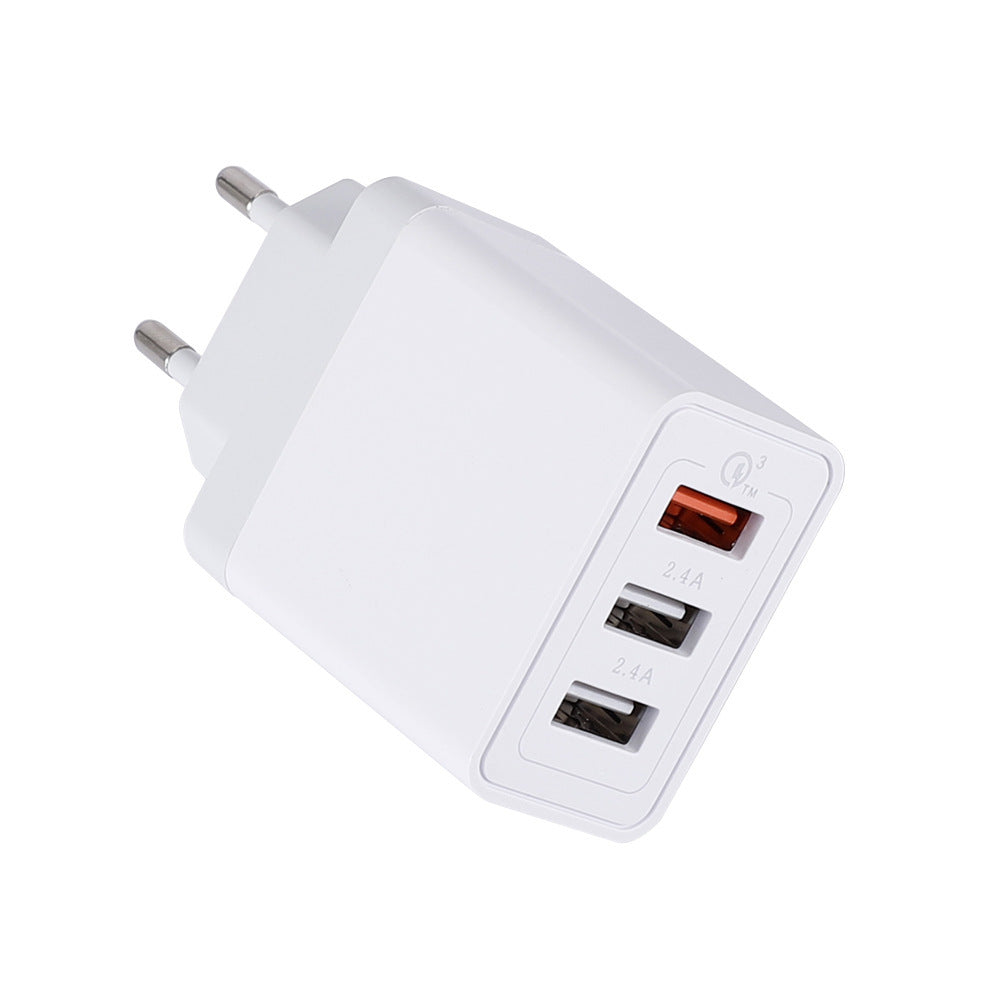 JMT-806474 3-Port USB Wall Charger - Fast Charging for EU, US, and UK Adaptors