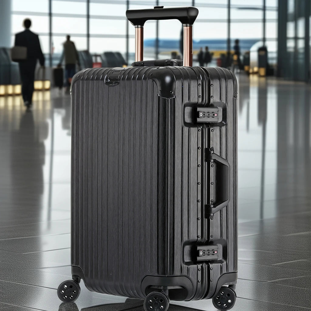 JMT-806666 Aluminium Frame Trolley Suitcase with Combination Lock for Business Travel