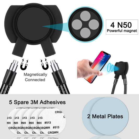 JMT-806794 Universal Lazy Phone Holder Mount Stand for Live Streaming - Black/White