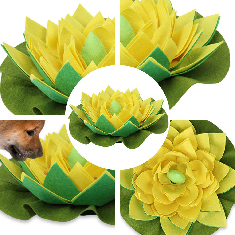 JMT-806922 Lotus Sniffing Pad for Pets - Interactive Felt Cloth, Anti-Slip Design with Suction Cups