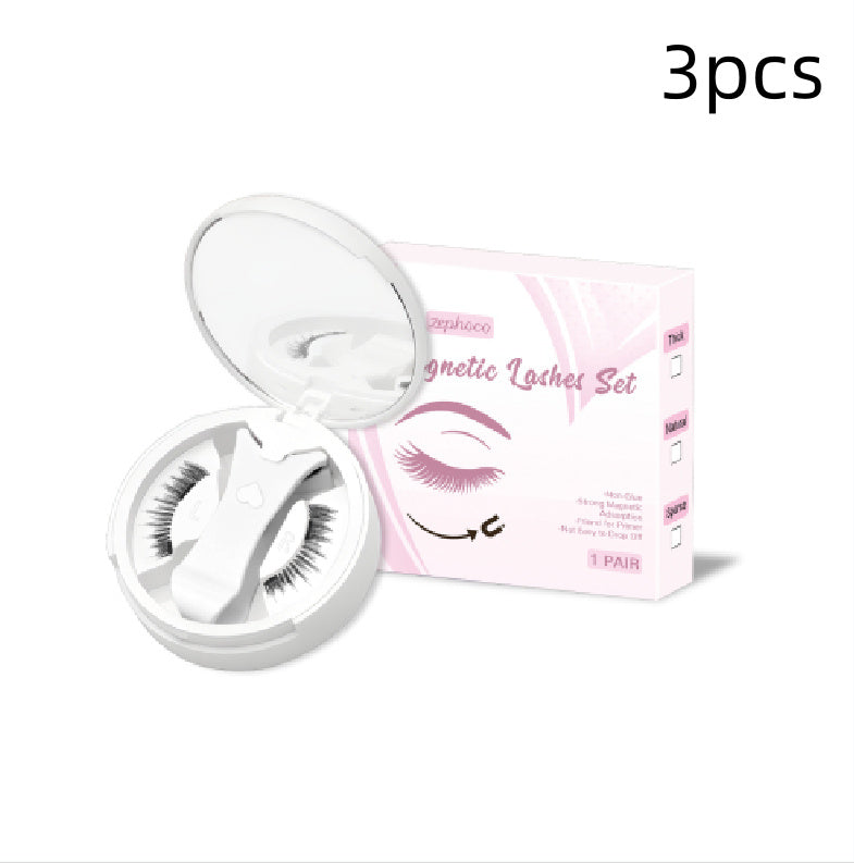 JMT-807050 Magnetic False Eyelashes Set - Includes 1/2/3 Pairs of Strips, Made with Chemical Fiber