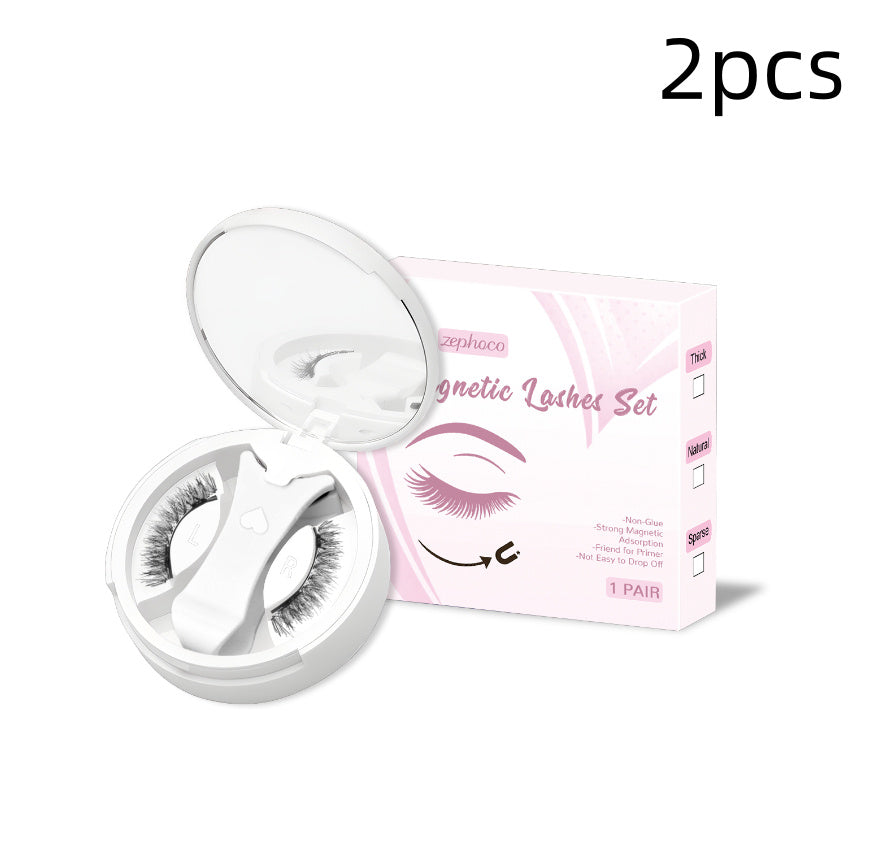 JMT-807050 Magnetic False Eyelashes Set - Includes 1/2/3 Pairs of Strips, Made with Chemical Fiber