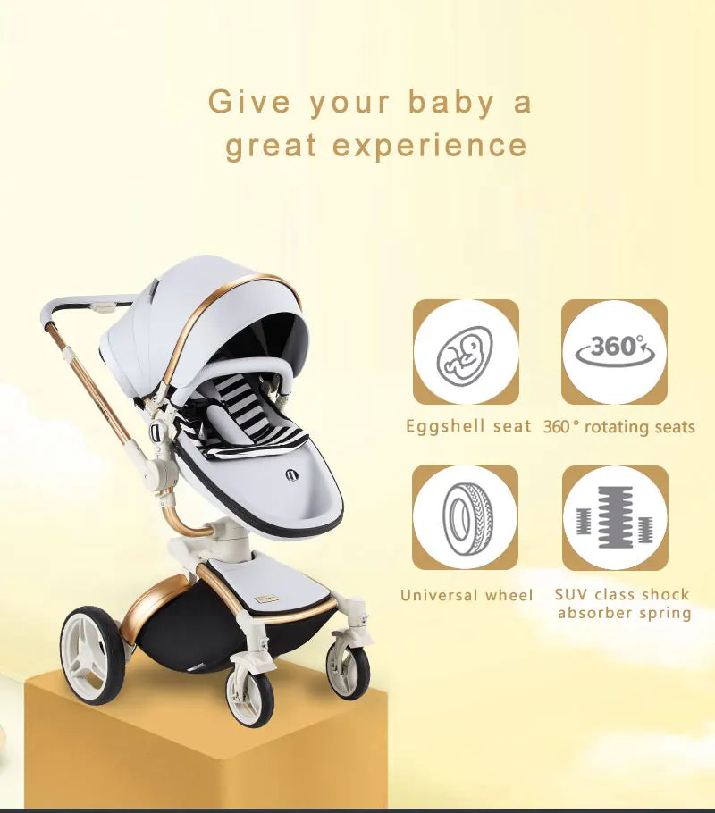 JMT-807114 Comfortable Large Space Foldable Baby Walker Chariot with PU and Aluminium Alloy Frame