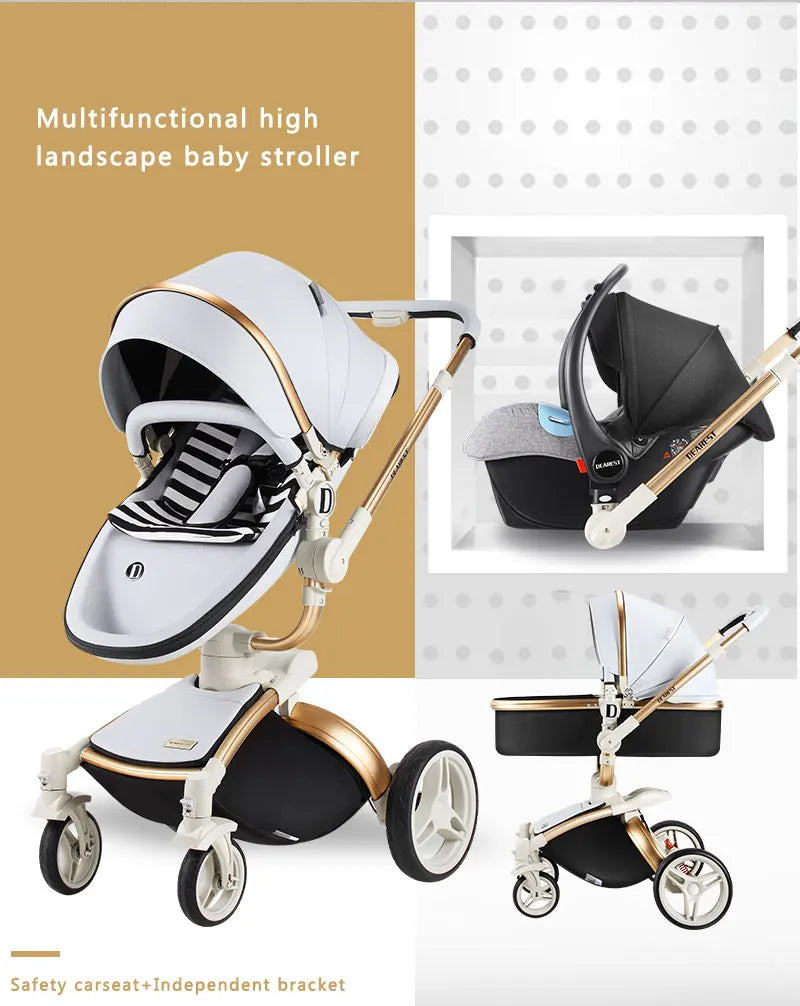 JMT-807114 Comfortable Large Space Foldable Baby Walker Chariot with PU and Aluminium Alloy Frame