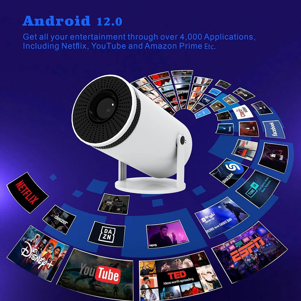 JMT-807114 Portable Mini 4K HD Projector with Bluetooth for Home Theater and Outdoor Use