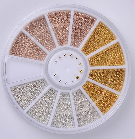 JMT-807242 Gold-Plated Fancy Shape Diamond Manicure Box - 12 Unique Designs in Alloy