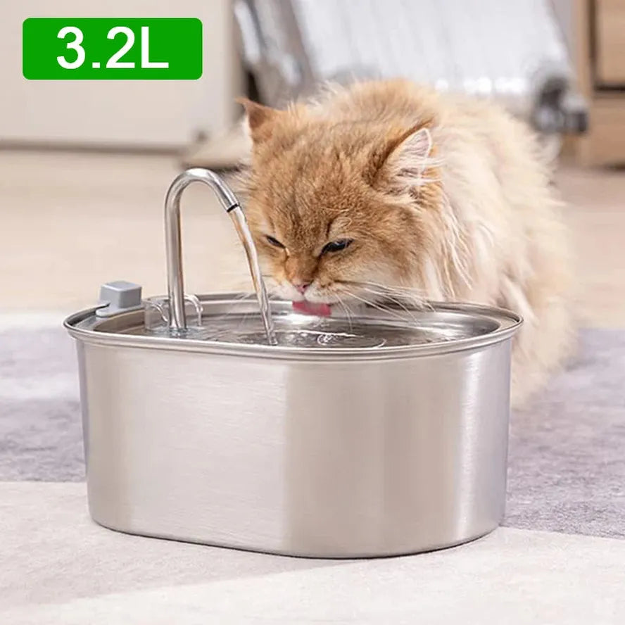 JMT-807306 Stainless Steel Pet Water Fountain with Quiet Pump for Cats and Puppies