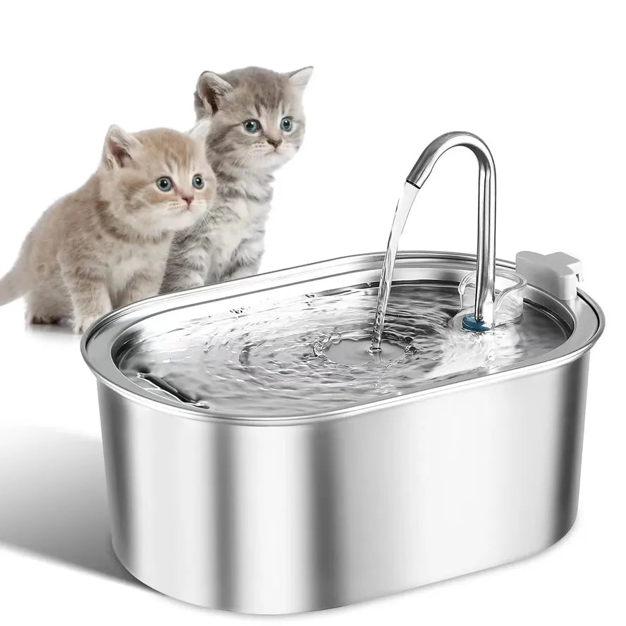 JMT-807306 Stainless Steel Pet Water Fountain with Quiet Pump for Cats and Puppies