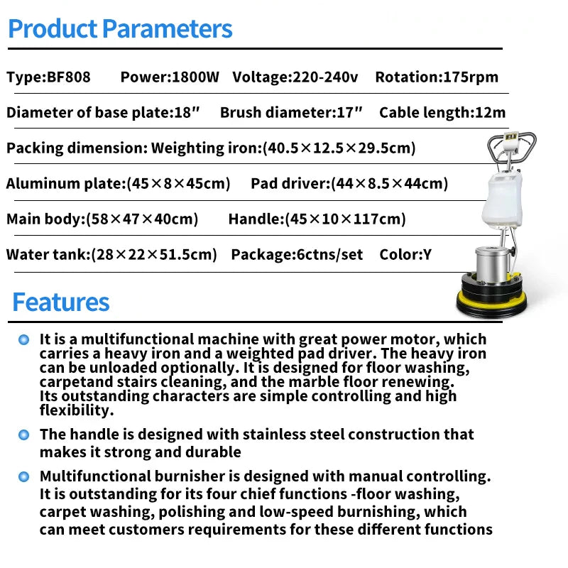 JMT-807562 Marble Floor Polishing and Cleaning Machine with Waxing Equipment