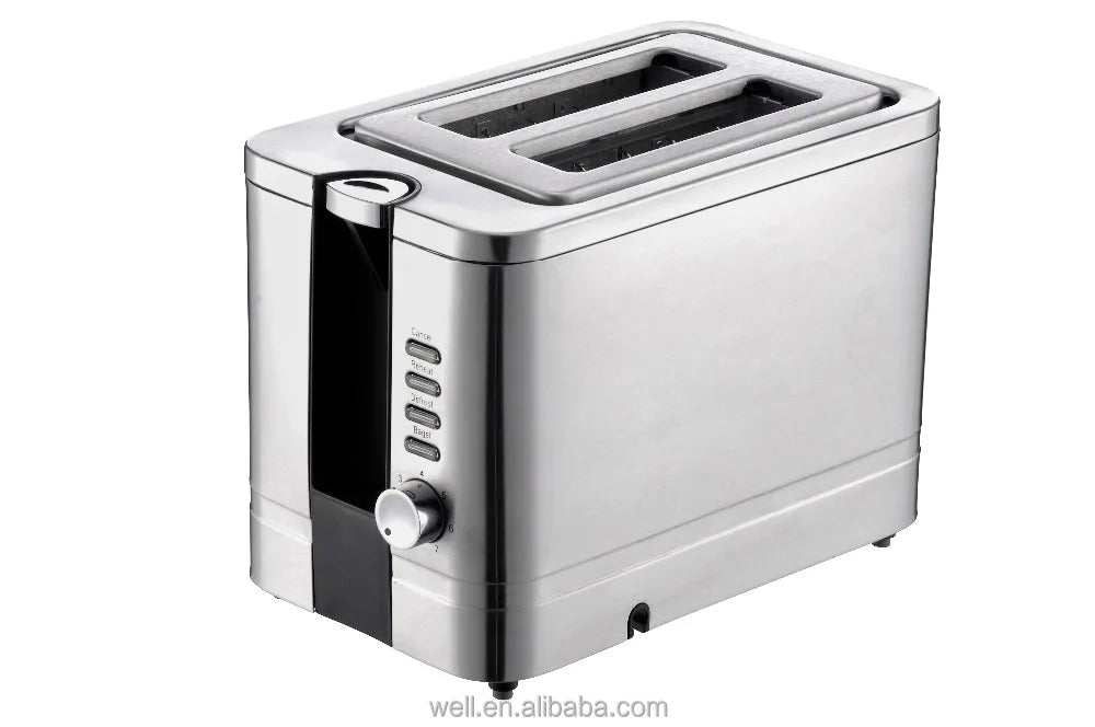 JMT-807882 Stainless Steel 750W 2-Slice Toaster with Adjustable Browning Control
