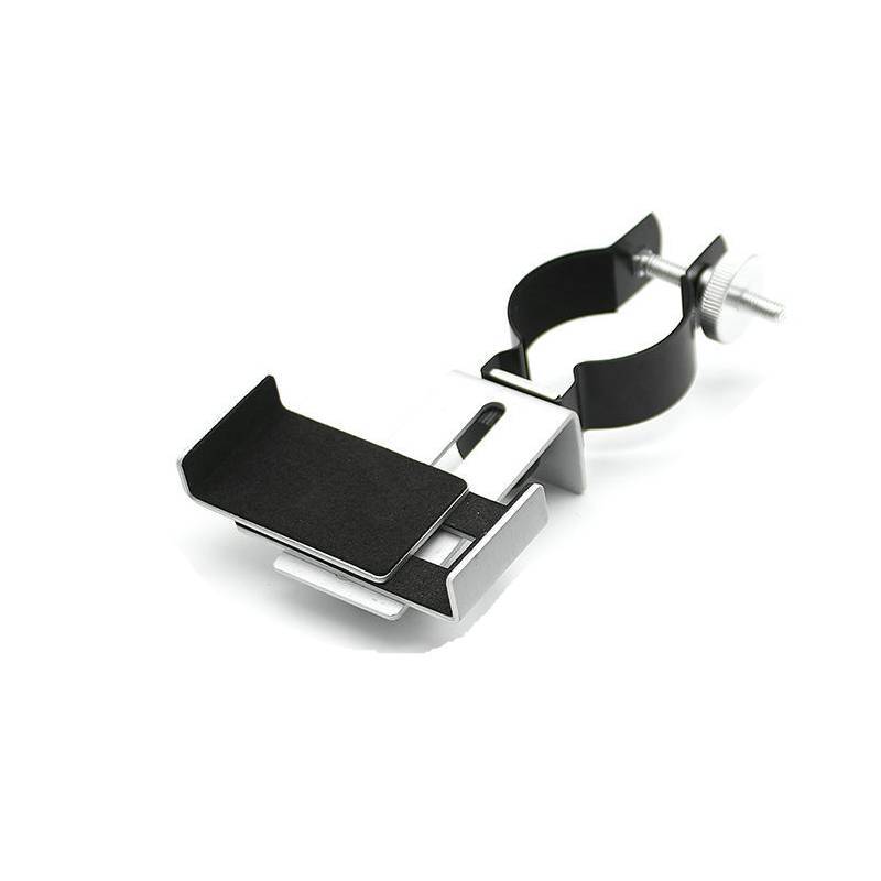 JMT-807946 Universal Smartphone Adapter - Adjustable Metal Holder for 60-95mm Width Devices, Black & Silver