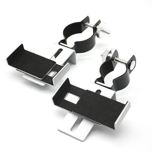 JMT-807946 Universal Smartphone Adapter - Adjustable Metal Holder for 60-95mm Width Devices, Black & Silver