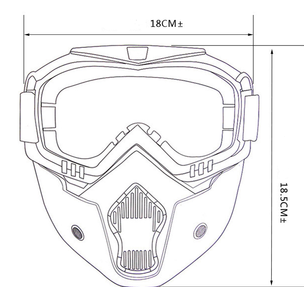 JMT-808010 Tactical Goggles for Motorcycle Helmets - Durable Outdoor Protection for Biking and Riding