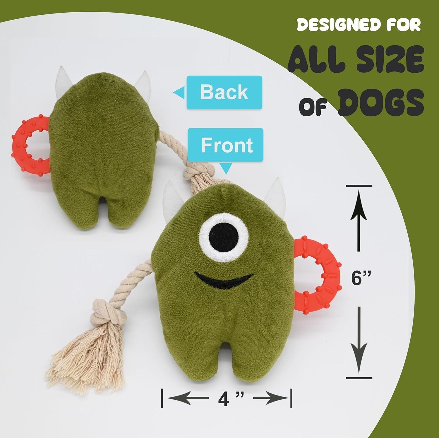 JMT-808074 Durable Plush and Rope Dog Chew Toys for Interactive Play and Tugging - Perfect for Small to Large Breeds