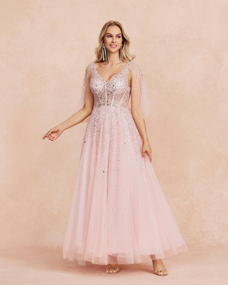JMT-808330 Elegant Pink Luxury Women’s Dress - SH0057 Model