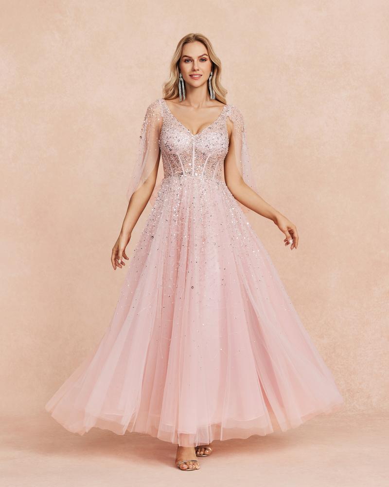 JMT-808330 Elegant Pink Luxury Women’s Dress - SH0057 Model