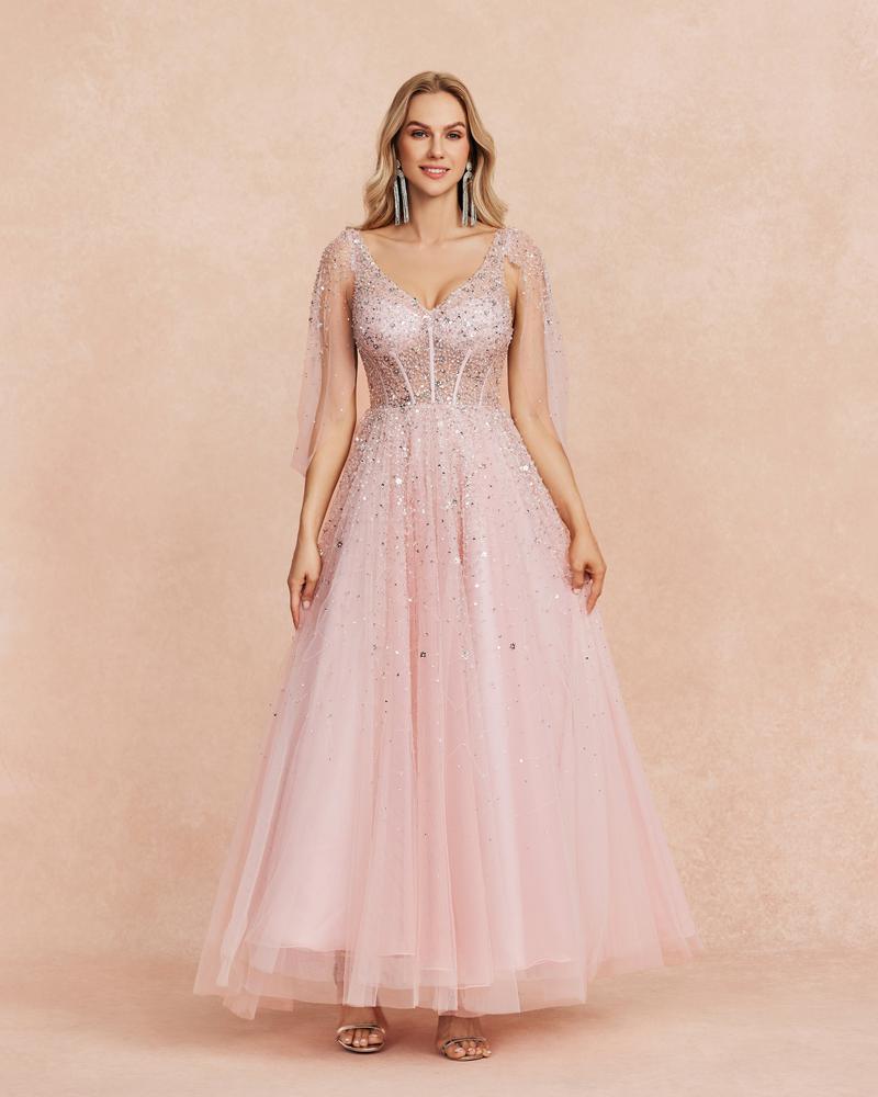 JMT-808330 Elegant Pink Luxury Women’s Dress - SH0057 Model
